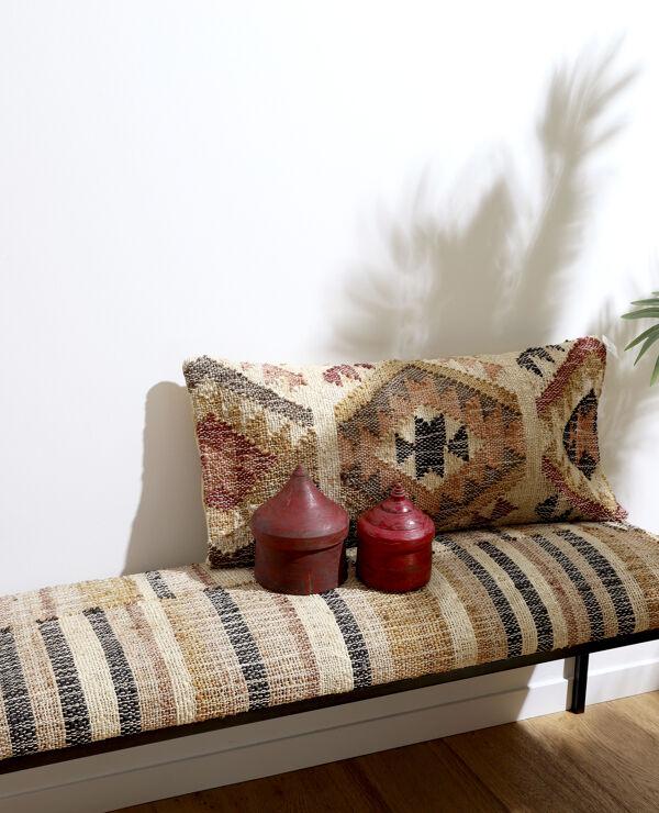 Pomax OSIRIS - Bank - Stof / Metaal - L 122 X W 46 X H 43 Cm - Veelkleurig