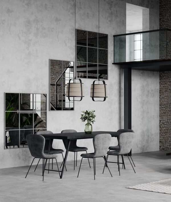 Pomax PALACE - Spiegel 6 Onderverdelingen - Metaal - L 80 X W 3 5 X H 118 Cm - Grijs