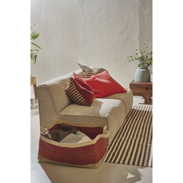 Pomax PAMPLONA - Kussen - Wol / Katoen - L 60 X W 60 Cm - Bruin