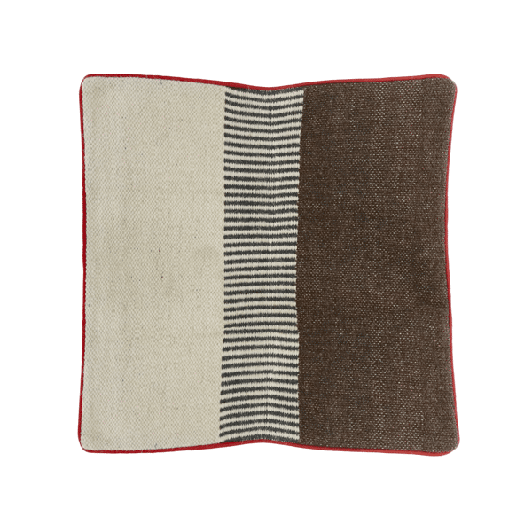 pomax PAMPLONA - kussen - wol / katoen - L 60 x W 60 cm - bruin