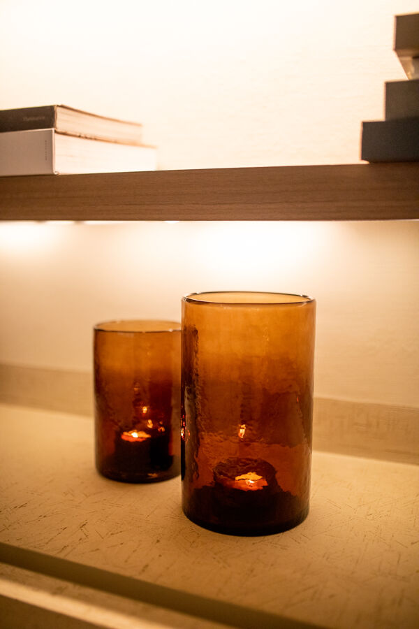 Pomax PATTI - Windlicht - Glas - DIA 12 5 X H 20 Cm - Amber