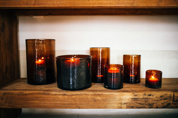 Pomax PATTI - Windlicht - Glas - DIA 15 X H 25 5 Cm - Amber