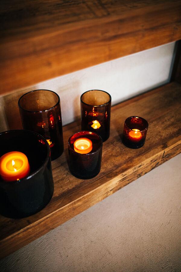 Pomax PATTI - Windlicht - Glas - DIA 15 X H 25 5 Cm - Amber