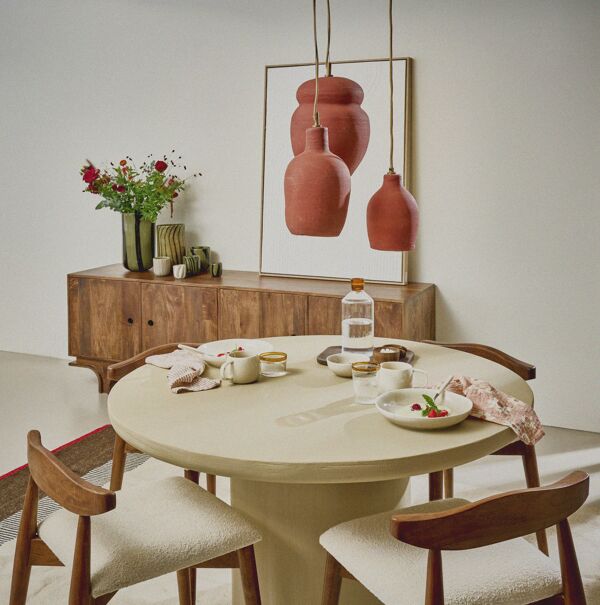 Pomax PERUGIA - Hanglamp - Klei - DIA 23 X H 35 Cm - Terracotta