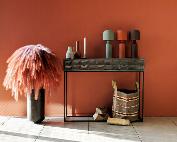 Pomax PLUM'O - Artificiële Pluim Degradé - Kunststof / Metaal - H 106 Cm - Koraal