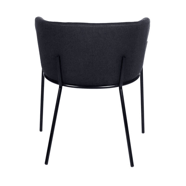 Pomax POLKA - Stoel - Stof / Metaal - L 52 X W 59 X H 68 Cm - Middernacht Blauw