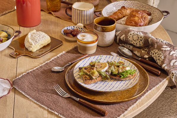 Pomax ANAFI - Dessertbord - Porselein - DIA 22 Cm - Blauw