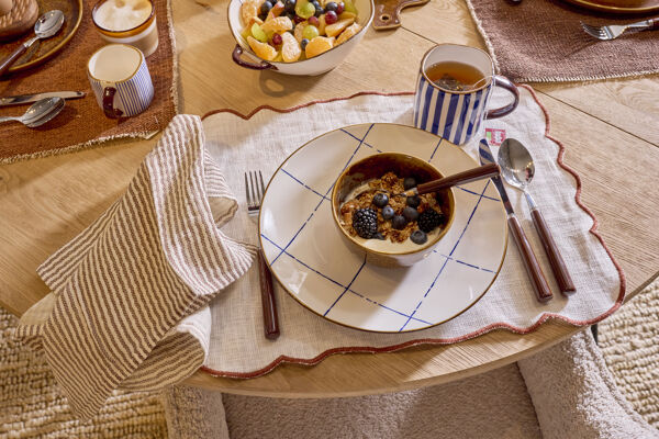 Pomax ANAFI - Dinerbord - Porselein - DIA 26 5 Cm - Blauw