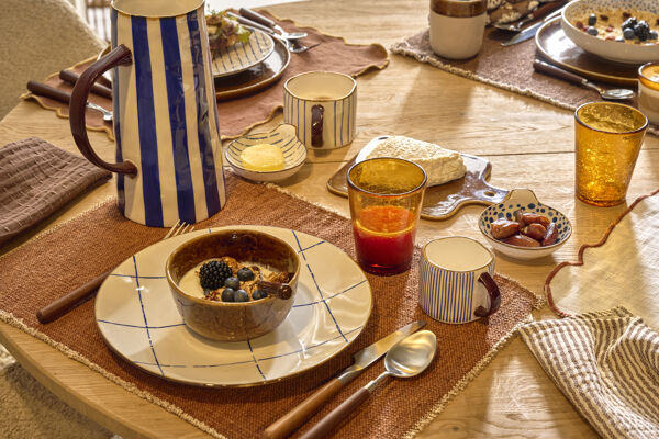 Pomax ANAFI - Dinerbord - Porselein - DIA 26 5 Cm - Blauw