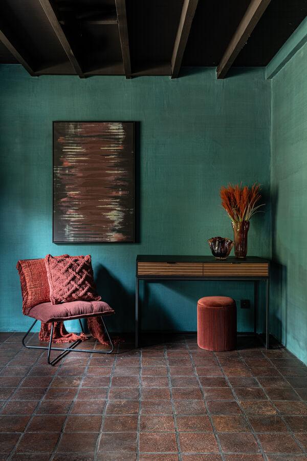 Pomax AYALA - Kussen - Katoen - L 45 X W 45 Cm - Koraal