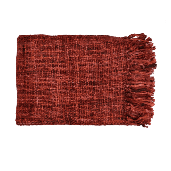 pomax AYALA - plaid - katoen - L 150 x W 125 cm - koraal