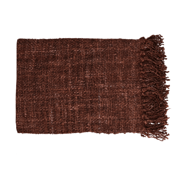 pomax AYALA - plaid - katoen - L 150 x W 125 cm - roest