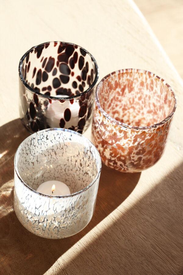 Pomax BIZOTTI - Windlicht - Glas - DIA 9 X H 10 Cm - Bruin