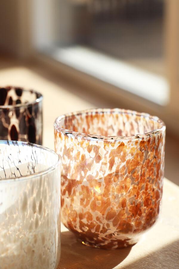 Pomax BIZOTTI - Windlicht - Glas - DIA 9 X H 10 Cm - Wit