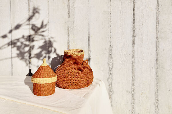 Pomax CARLOS - Mand - Papier - DIA 24 X H 24 Cm - Kaneel