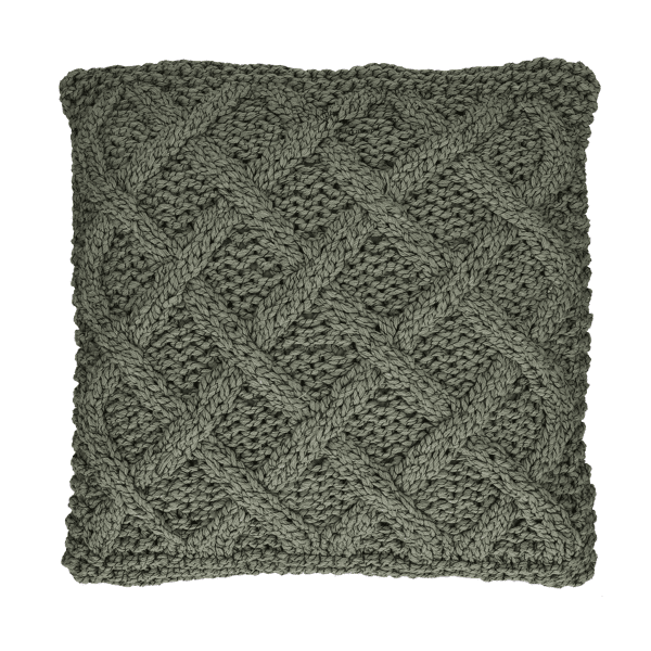 pomax CROISETTE - kussen - katoen - L 45 x W 45 cm - kaki