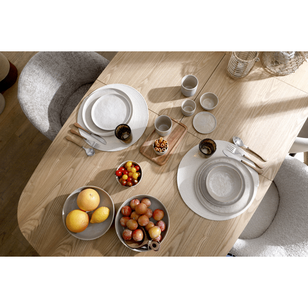 Pomax ECKOO - Set/4 Placemats - Katoen - DIA 38 Cm - Wit