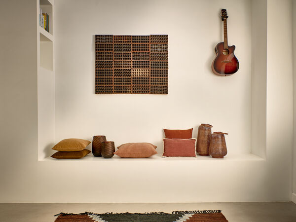 Pomax HOPPOTA - Kussen - Katoen - L 60 X W 40 Cm - Roest