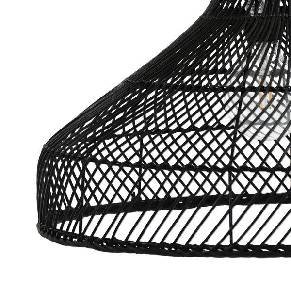 Pomax LINEA - Hanglamp - Rotan - DIA 50 X H 30 Cm - Zwart