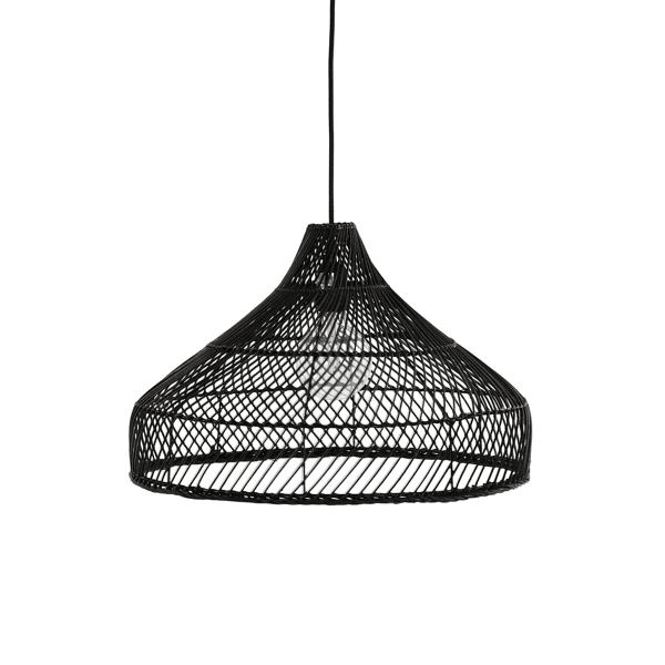 pomax LINEA - hanglamp - rotan - DIA 50 x H 30 cm - zwart