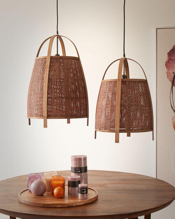 Pomax MINOS - Hanglamp - Bamboe - DIA 42 X H 61 Cm - Roest