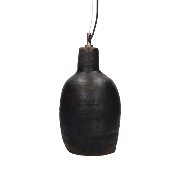 pomax PERUGIA - hanglamp - klei - DIA 18 x H 35 cm - zwart pomax PERUGIA - hanglamp - klei - DIA 18 x H 35 cm - zwart