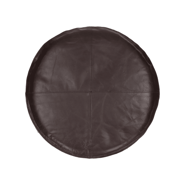 pomax RAMBO - kussen - leder / katoen - DIA 36 cm - bruin