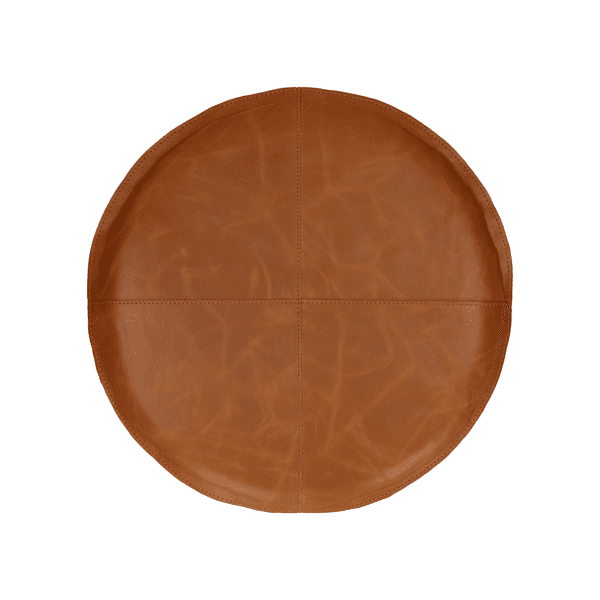 pomax RAMBO - kussen - leder / katoen - DIA 36 cm - cognac