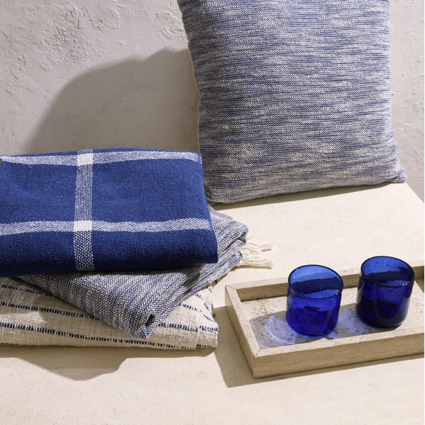 Pomax REVERIES - Kussen - Katoen - L 45 X W 45 Cm - Blauw