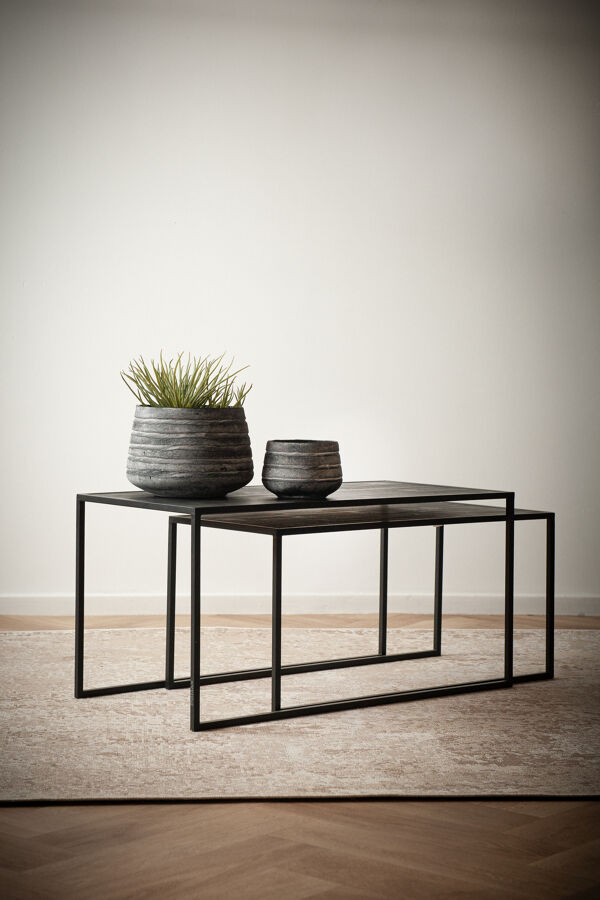 Pomax ROCK - Bloempot - Glas - DIA 23 X H 16 Cm - Grijs