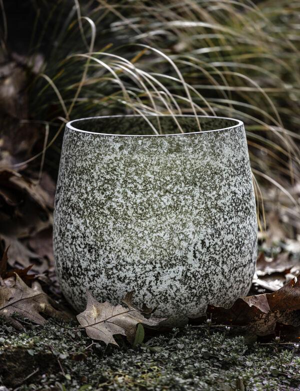 Pomax ROCK - Bloempot - Glas - DIA 25 X H 25 Cm - Grijs