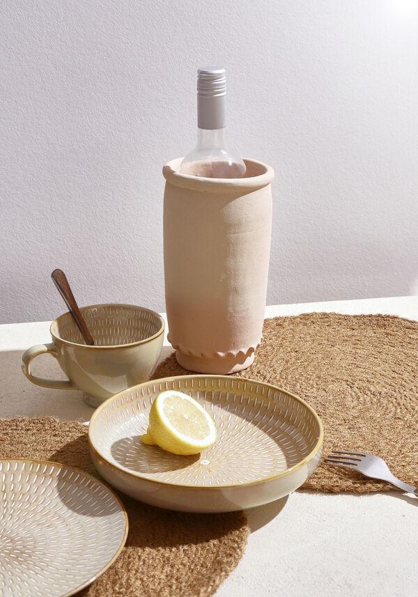 Pomax RONDA - Wijnkoeler - Klei - DIA 11 X H 21 Cm - Ivoor