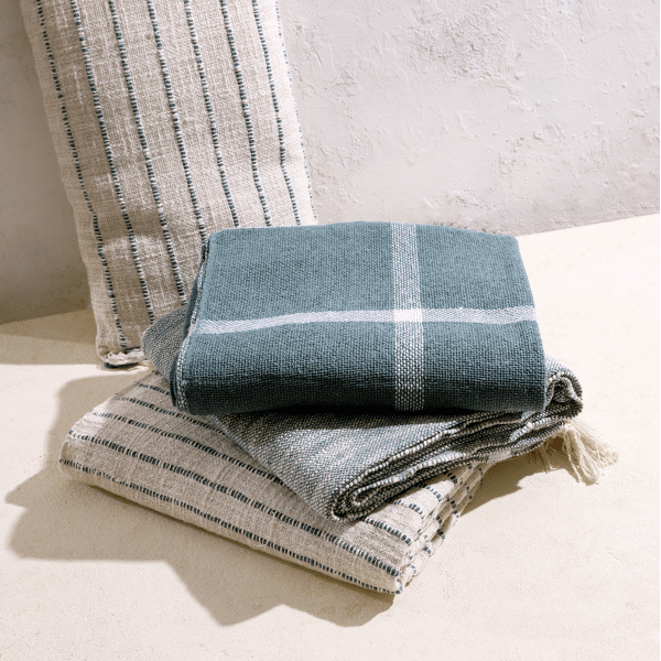 Pomax SOUK - Plaid - Katoen - L 170 X W 130 Cm - Bosgroen