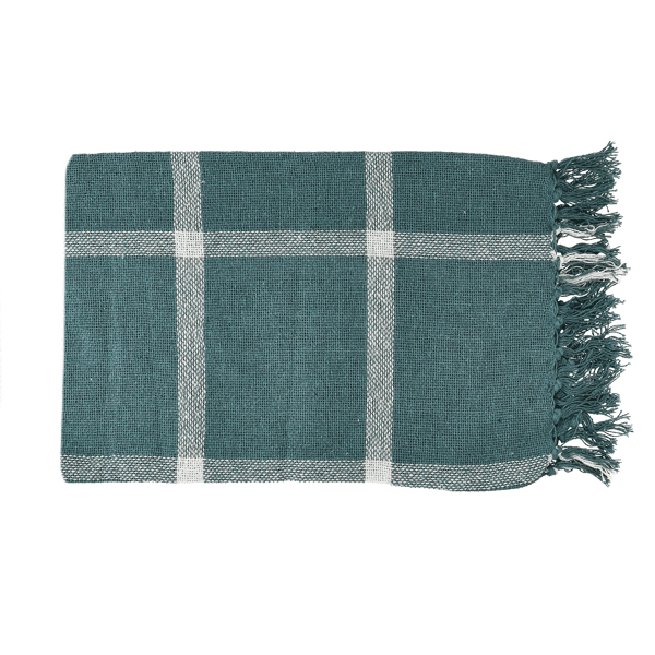 pomax SOUK - plaid - katoen - L 170 x W 130 cm - bosgroen