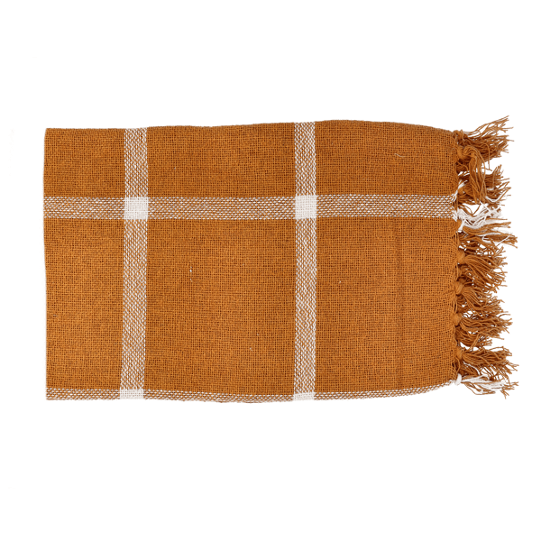 pomax SOUK - plaid - katoen - L 170 x W 130 cm - oker