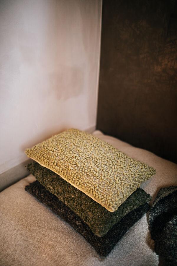 Pomax ZAZOU - Kussen - Bouclé / Wol - L 50 X W 30 Cm - Bruin