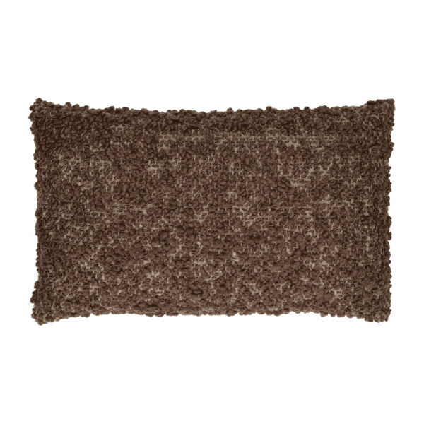 pomax ZAZOU - kussen - bouclé / wol - L 50 x W 30 cm - bruin