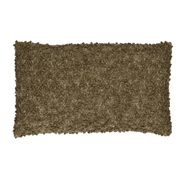 pomax ZAZOU - kussen - bouclé / wol - L 50 x W 30 cm - kaki