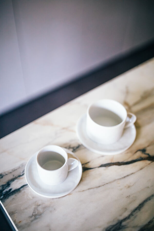 Pomax PORCELINO WHITE - Kopje & Schoteltje 10 CL - Porselein - DIA 11 5 X H 7 2 Cm - Wit