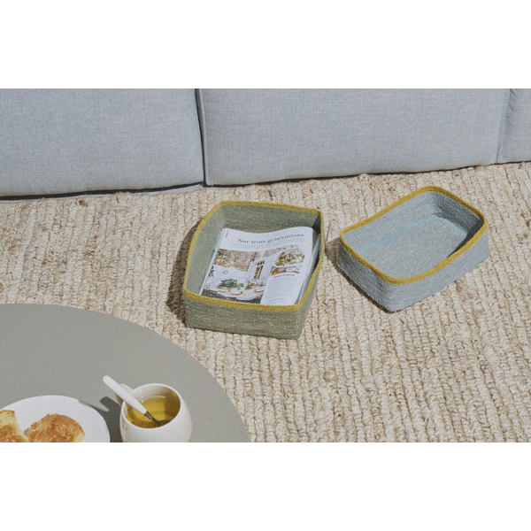 Pomax PORT LOUIS - Set/2 Manden - Zeegras - L 30/30 X W 22/20 X H 9/8 Cm - Groen