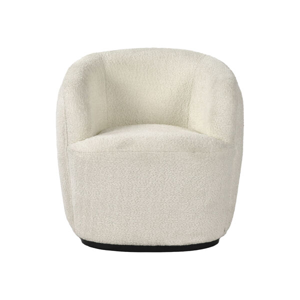 Pomax PORTERVILLE - Loungestoel - Bouclé / Multiplex - L 74 X W 71 5 X H 72 Cm - Wit