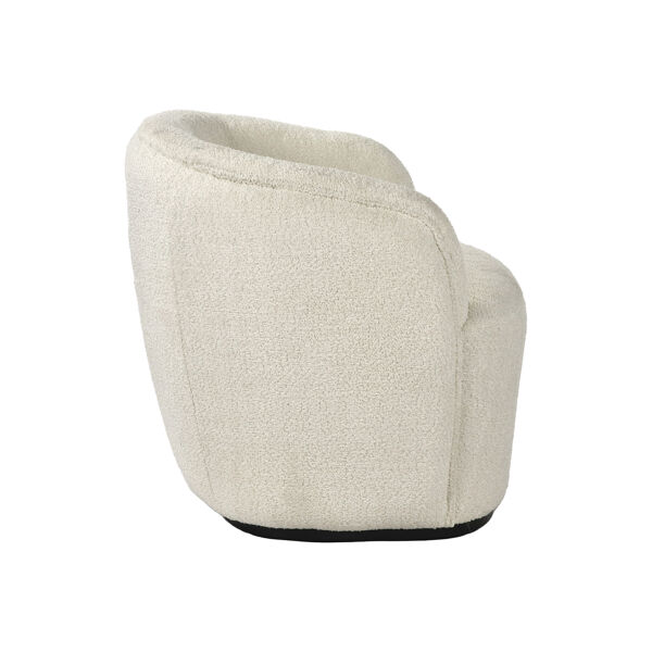 Pomax PORTERVILLE - Loungestoel - Bouclé / Multiplex - L 74 X W 71 5 X H 72 Cm - Wit