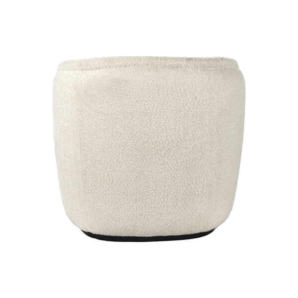 Pomax PORTERVILLE - Loungestoel - Bouclé / Multiplex - L 74 X W 71 5 X H 72 Cm - Wit