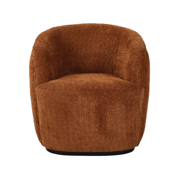 Pomax PORTERVILLE - Loungestoel - Bouclé / Multiplex - L 74 X W 71 5 X H 72 Cm - Roest