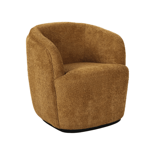 pomax PORTERVILLE - loungestoel - bouclé / multiplex - L 74 x W 71 5 x H 72 cm - camel