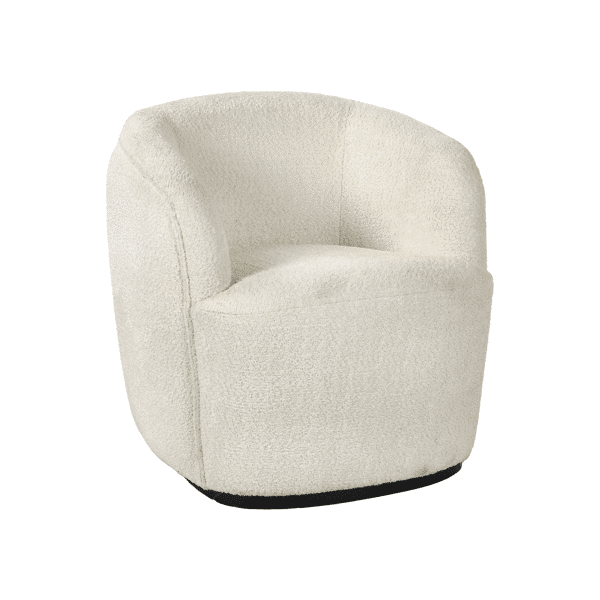 pomax PORTERVILLE - loungestoel - bouclé / multiplex - L 74 x W 71 5 x H 72 cm - wit