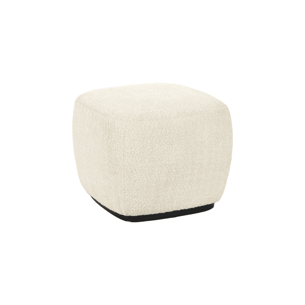 pomax PORTERVILLE - poef - bouclé - L 51 x W 51 x H 41 cm - wit