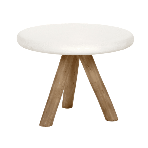 pomax PRETORIA - bijzettafel - kalkpleister / hout - DIA 60 x H 45 cm - gebroken wit