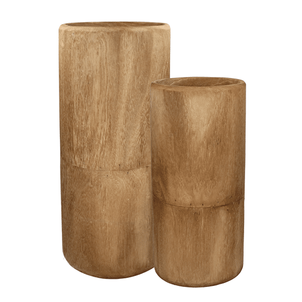 pomax PURE - set/2 vazen - paulownia hout - DIA 22/28 x H 50/65 cm - roest