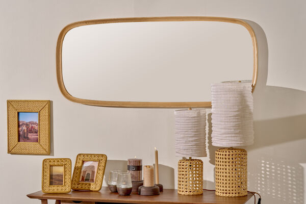 Pomax QUERCUS - Spiegel - Eik / Spiegelglas - L 140 X W 5 5 X H 60 Cm - Naturel